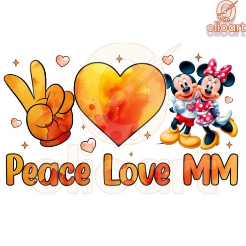 Peace Love MM Magic with Mickey and Minnie Mouse PNG