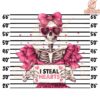 Pink Valentine Skeleton I Steal Hearts PNG