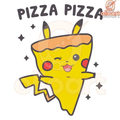 Pizza Pikachu Parody in Tasty PNG Style