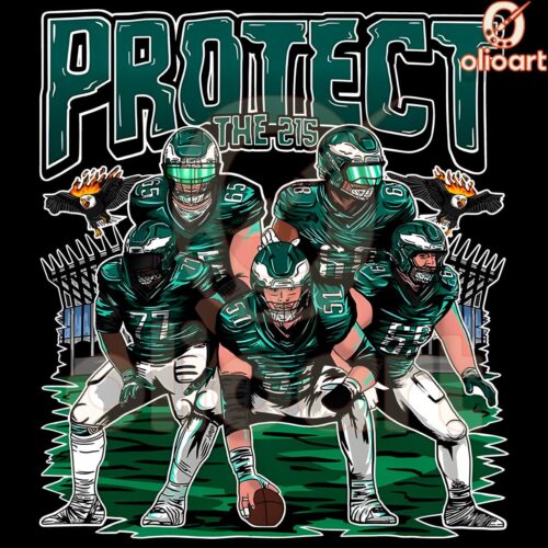 Protect the 215 Philadelphia Eagles Football Team PNG Design