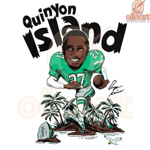 Quinyon Mitchell Eagles Caricature Art Player PNG Download