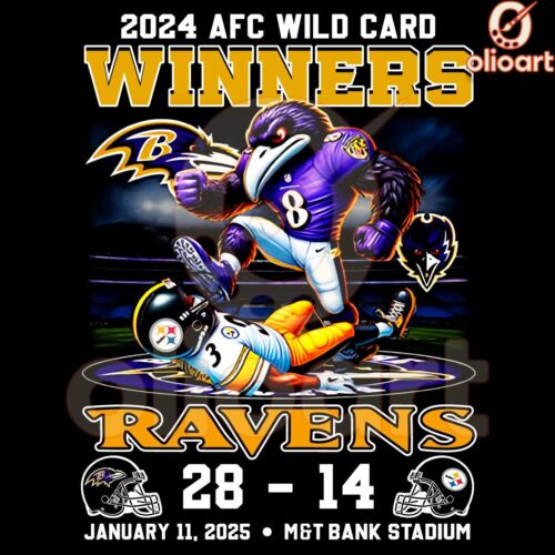 Ravens Defeat Steelers 2814 2024 AFC Wild Card Winners PNG