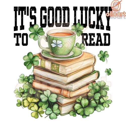 Read Shamrock Book for Good Luck Charming PNG Design