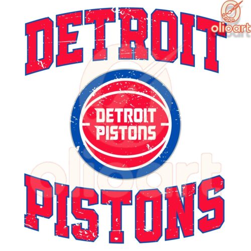 Retro Detroit Pistons Basketball SVG Design