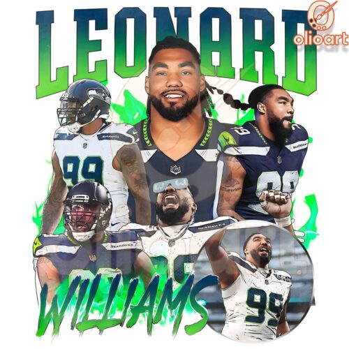 Retro Seattle Seahawks PNG Leonard William Football Art