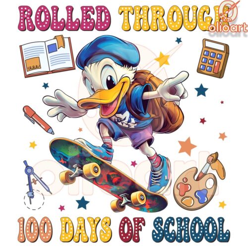 Rolled Through 100 Days Of School Donald Duck PNG