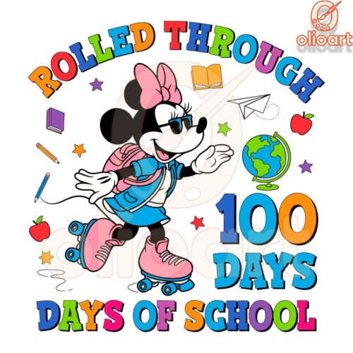 Rolled Through 100 Days Of School Minnie Svg