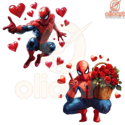 Rose Spiderman Valentine Day PNG