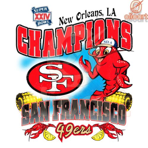 San Francisco 49ers Super Bowl XXIV Champs PNG Design