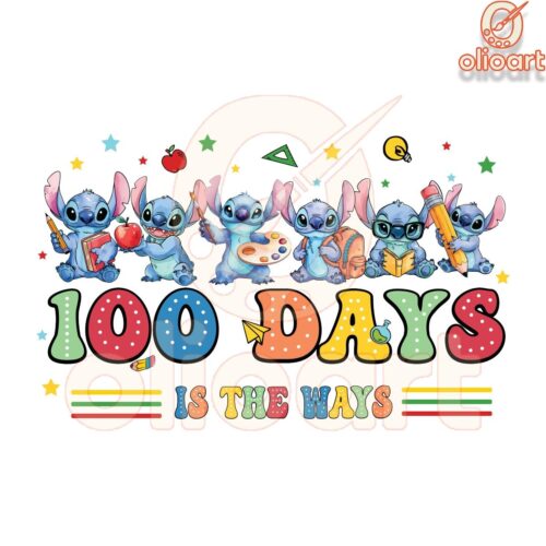 School Stitch 100 Days Is The Ways PNG