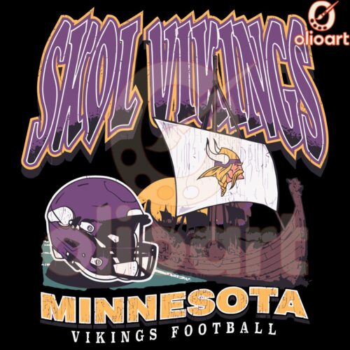 Skol Vikings Retro Minnesota Football Logo in PNG Format