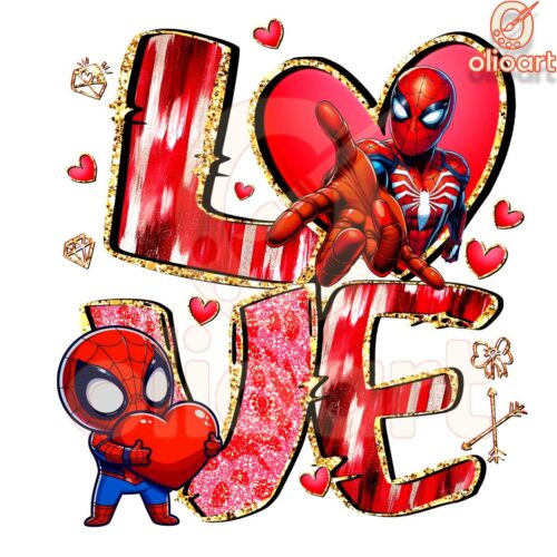 Spiderman Valentine Love Superhero PNG