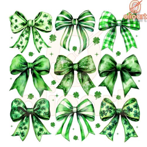 St. Patrick's Day Coquette Bow Bundle PNG