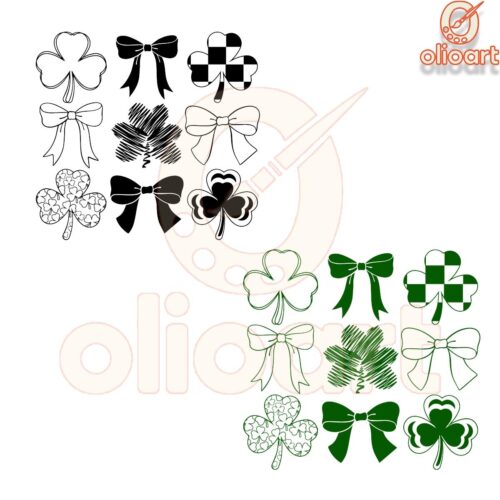 St Patricks Day Coquette Bow Design PNG