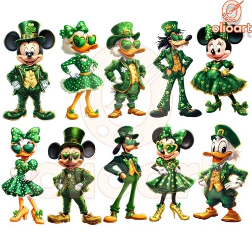 St Patricks Day Disney Mickey Friends PNG Bundle