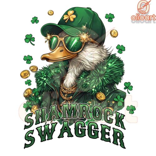 St. Patrick's Day Duck Shamrock Swagger PNG