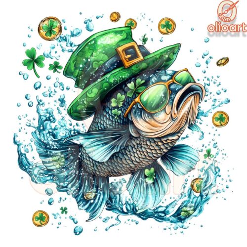 St. Patrick's Day Fish Lucky Shamrock PNG