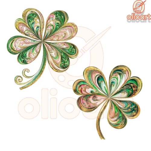 St. Patrick's Day Glitter Shamrock PNG