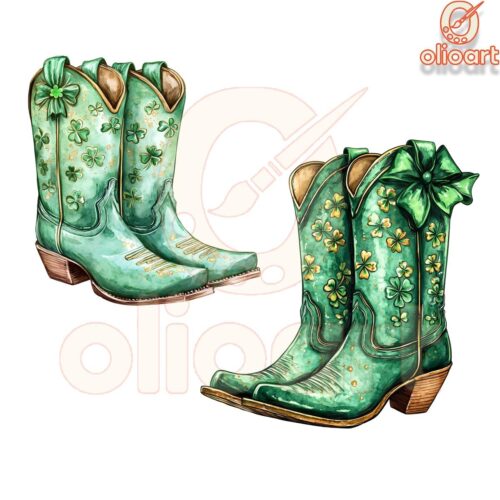 St. Patricks Day Green Western Cowgirl PNG