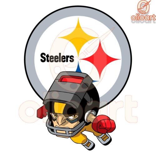 Steelers Cartoon Character SVG NFL Rush Zone Magic