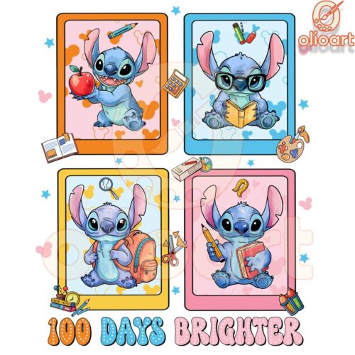 Stitch Collage 100 Days Brighter PNG