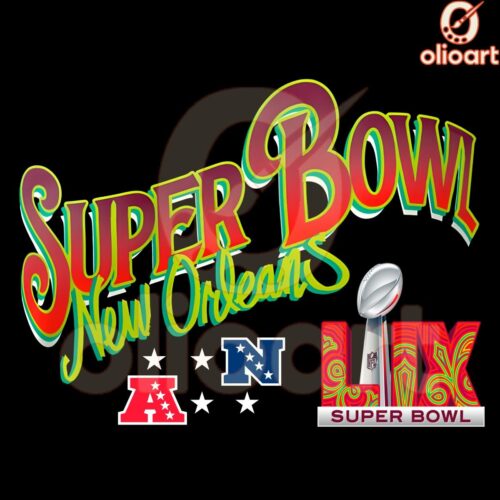 Super Bowl Trophy Logo NFC vs AFC Showdown in New Orleans PNG