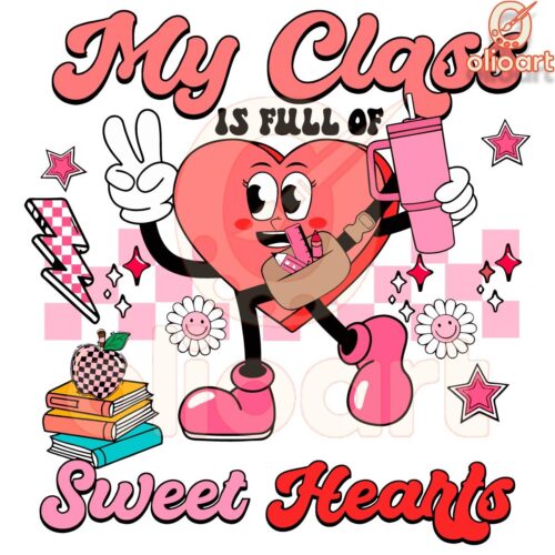 Sweet Hearts Classroom Valentine Teacher Checkered SVG Design