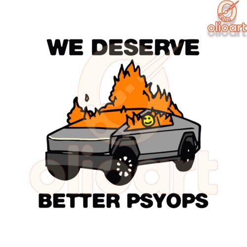 Tesla Cybertruck SVG We Deserve Better Psyops Designs