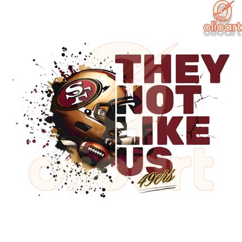 They Dont Like Us SF 49ers Football Helmet PNG Design