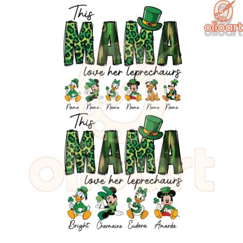 This mama Loves Her leprechauns Custom Name PNG