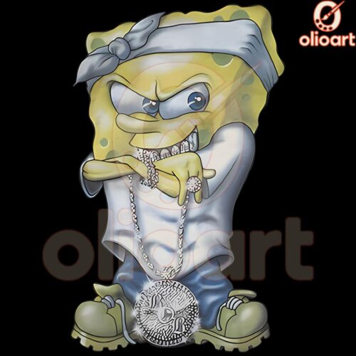 Thug Life Spongebob Squarepants PNG Design