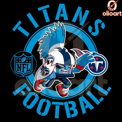 Titans Football NFL Rush Zone Cartoon Character SVG Design