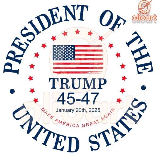 Trump 45-47 President Of The United States PNG