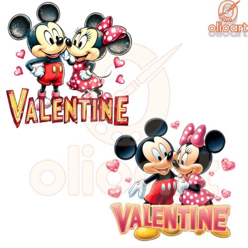 Valentine Couple Mickey Minnie Mouse Png