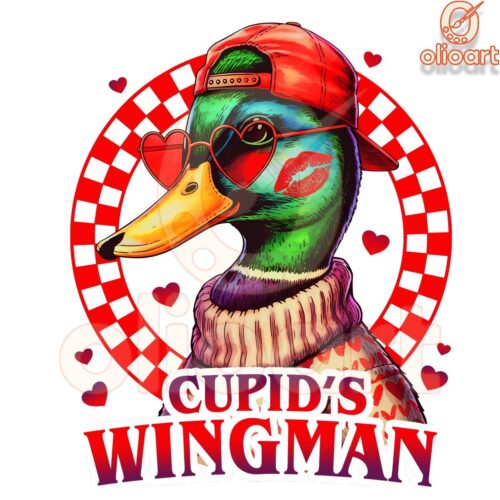 Valentine Cupids Wingman Duck Lover PNG