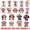 Valentine Dog Coquette PNG Bundle