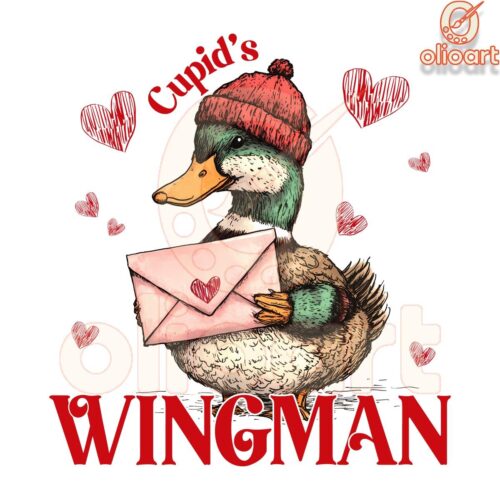 Valentine Duck Cupids Wingman Love Letter PNG