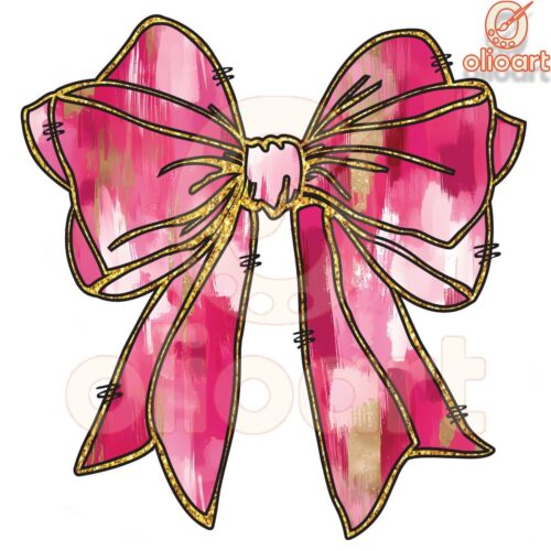 Valentine Pink Bow Coquette PNG