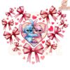 Valentine Stitch And Angel Coquette Heart PNG