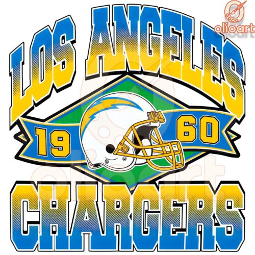 Vintage 1960 Los Angeles Chargers NFL Helmet SVGPNG Design