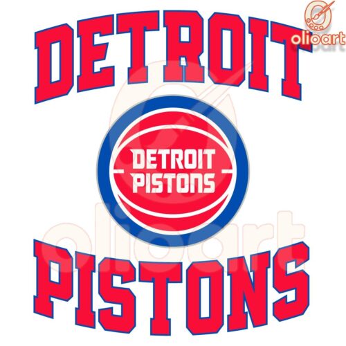 Vintage Detroit Pistons NBA Basketball SVG Design