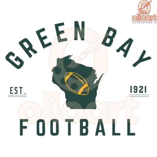 Vintage Green Bay Football Map SVG Est 1921 Wisconsin Pride