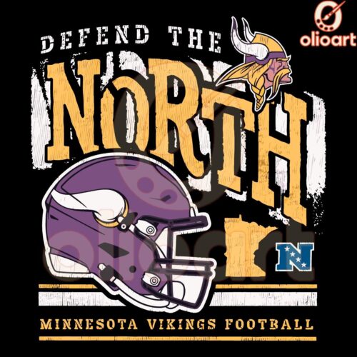 Vintage Minnesota Vikings Football Helmet SVG Defend the North