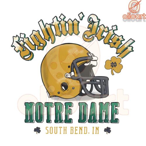 Vintage Notre Dame Fighting Irish Football South Bend SVGPNG