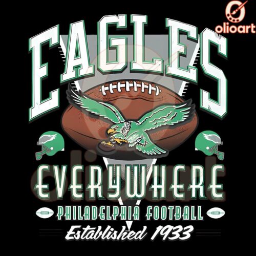 Vintage Philadelphia Eagles Football Art PNG Est 1933