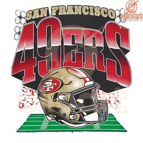 Vintage San Francisco 49Ers Nfl Football Helmet PNG