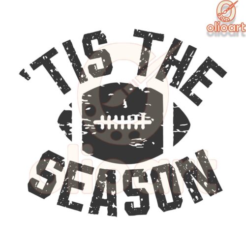 Vintage Tis the Season Football SVG for Super Bowl Sunday