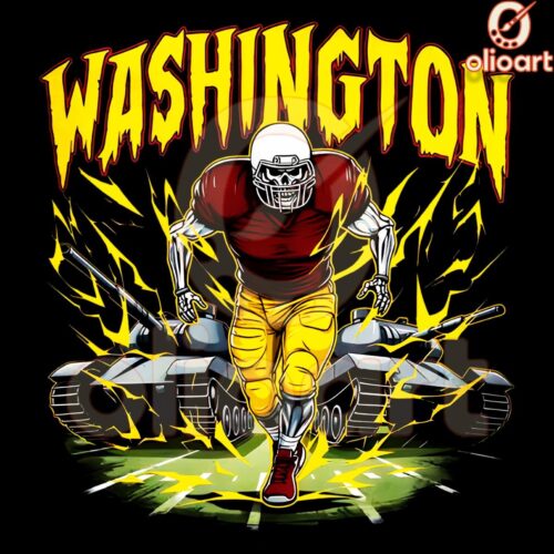 Washington Commanders Skeleton Football Star PNG Design