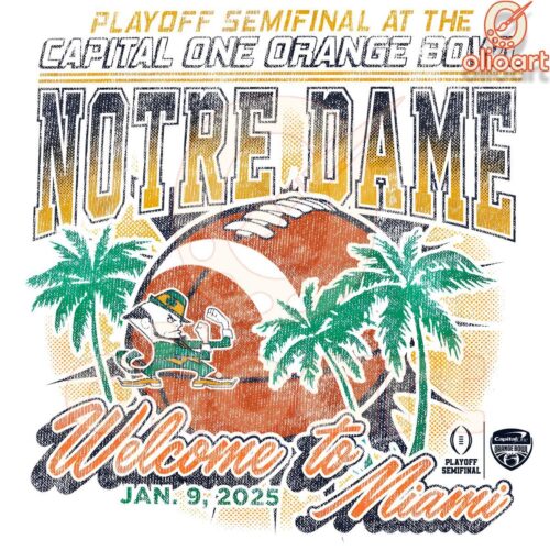 Welcome to Miami Notre Dame Irish Orange Bowl SVGPNG Design