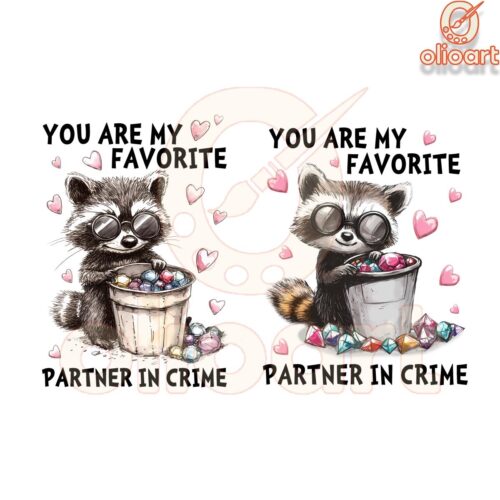 You Are My Favorite Partner In Crime Racoon Png